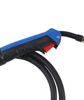 15Ak Weld Torch Gun With Euro Connector For Mig Mag Welding Equipment, focus on blue and black grip handle with nozzle