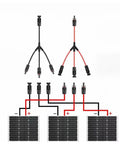 Solar Y Branch Connectors For Parallel Panel Wiring 1500V DC 30A PPO Material 3 To 1 Parallel Adapter For Solar Panels One Pair