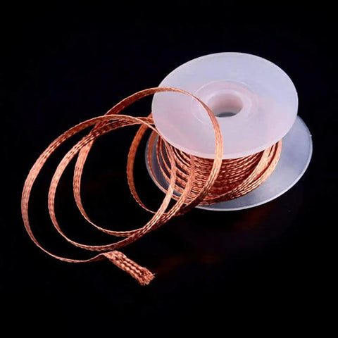 4Pcs 3.5mm Desoldering Braid Solder Removal Wick Wire Kit 1.5m Long on spool for PCB cleaning and repair