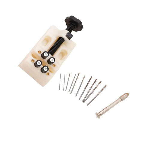 Hand Drilling Vise Set For Beads And Small Parts, Handy 4 Point Clamp With Hand Pin Vise For Jewelry Making, 106 mm set