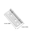 Heavy Duty Stainless Steel Cabinet Door Hinges Set 12 Pcs Flat Non Mortise Flush Hinges 51x25x1.2mm Silent Soft Close