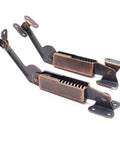 Spring Lid Hinge Set For Cabinets, Boxes, And Sofas, Left Or Right Mount, Down Support, Red Bronze Iron Finish