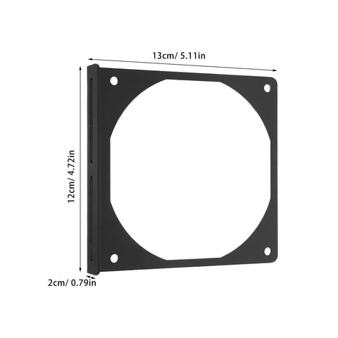 Two Pack PC Fan Mounting Brackets For CPU Coolers Rock Solid Iron Construction Portable Design Easy Tool Free Mount Keeps Cooling Fans Snug In PC Chassis To Boost Airflow And Performance 13x12x2 cm black iron bracket