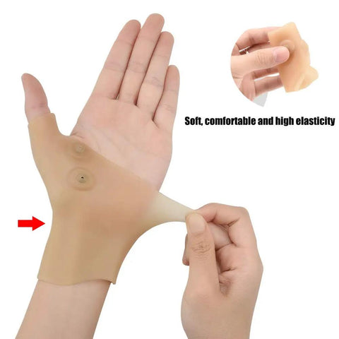 Thumb And Wrist Support Brace 2 Pack With Elastic Gel Fingerless Glove For Pain Relief Waterproof Wrist Compression Sleeve