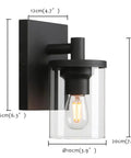 One Light Vintage Wall Sconce Hardwired Vanity Light With Clear Glass Shade And Metal Base Industrial Style for Homes.