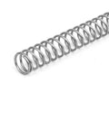 Side view compression spring, 304 stainless steel, 10mm OD, 1mm wire, 305mm free length, silver tone