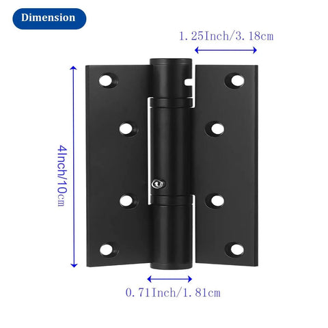 4 Pack Black Door Hinges With Automatic Closing And Spring Loaded Mechanism For 4 Inch Doors Adjustable Tension For Garage