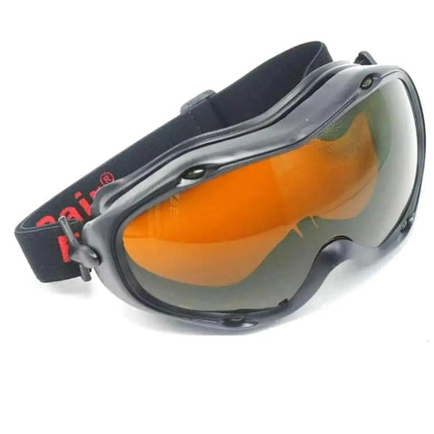 OD5 Plus Laser Protective Goggles Covering 190Nm To 540Nm And 800Nm To 1700Nm Range with orange tinted lenses and adjustable strap.