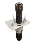 Plug And Play Freestanding Bathtub Drain In Sleek Black Finish For Quick Hook Up and Hassle Free Plumbing Repairs, close-up view of black drain assembly.