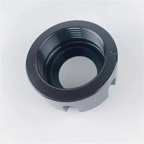Get That CNC Clamping Collet Nut For Your Engraving Machine With ER8 ER11 ER16 ER20 Models shown from the front, black, precision CNC tool holder.