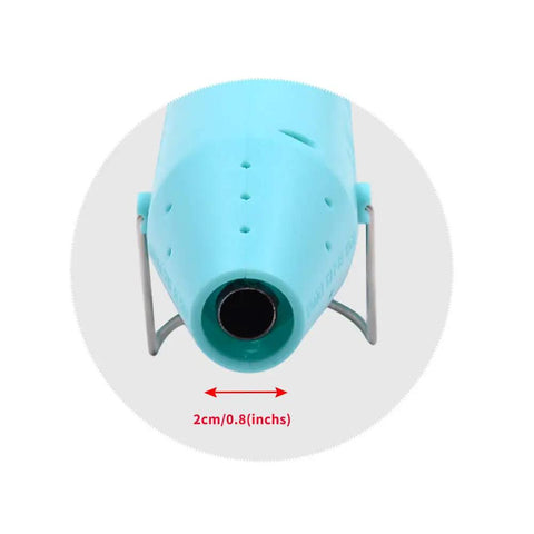 Front view of the nozzle of Resin Heat Gun For Crafts 300W With 6.6ft Cord Blue Multi Purpose Hot Air Tool showing 2cm diameter.