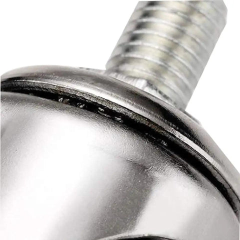 Close-up of Heavy Duty Swivel Rubber Caster Wheel with M11 Threaded Stem for furniture roller replacement.