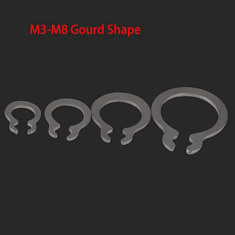 Built Tough 65 Manganese Steel Circlips For Shafts Heavy Duty Snap Ring C Clip Washers Galvanized rings in gourd shape M3-M8.