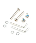 Inline Skate Replacement Wheel Axles Repair Kit with 6mm shafts, screws, washers, and hex wrenches for rollerblades durable hardware