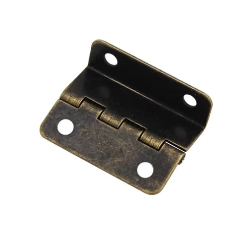 Close-up of heavy duty vintage cabinet hinge with iron metal, anti oxidation finish for cabinets, dressers, boxes, suitcases