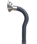 Heavy Duty 360 Degree Flexible Fume Extractor Arm With One Meter Soldering And Welding Smoke Extraction Hose, detailed black hose and stainless steel nozzle.