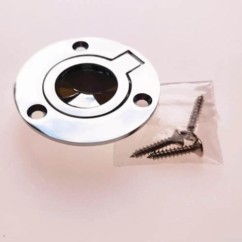 Stainless Steel Round Flush Ring Pull Handle 50mm Diameter For Cabinets Doors And More Chrome Finish Heavy Duty Marine Grade Hardware