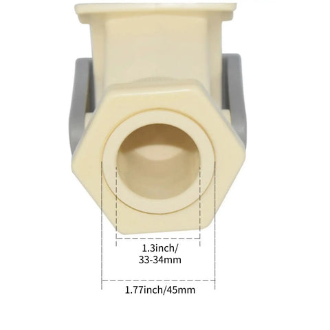 Ergonomic Honey Gate Valve With Ball Handle Plastic Tap front view showing dimensions for precise fill and easy drain.