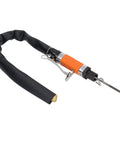 Heavy Duty Air Reciprocating File With Three Tungsten Burrs For Slick Deburring And Fast Precision Cutting At 6300 SPM, featuring ergonomic orange handle.