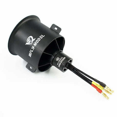 70mm 12 Blade EDF Ducted Fan with 6S Brushless Inrunner 2680 KV 2200 for model jet aircraft, showing wiring connectors