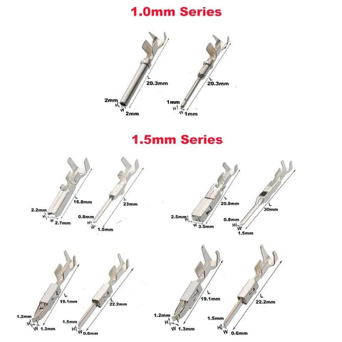 1.0mm and 1.5mm series terminal pins from 260Pcs Terminal Pins And 240Pcs Wire Seals Automotive Harness Kit For Cars Trucks Motorcycles And ATVs