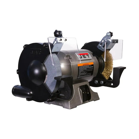 8-Inch Bench Grinder With Wire Wheel And Aluminum Oxide Wheel, 3450 RPM, 1 HP, 115V 1-Phase, Includes 36-Grit Wheel, Crimped Wire Wheel, Cast Iron Guards With Dust Chutes, Enclosed Pre-Lubricated Bearings, Adjustable Spark Guards, UL Listed