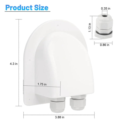 Waterproof Solar Cable Entry Gland Double Pass Through For All Cable Types 2mm2 To 6mm2 White Ideal For RV Campervan Boat Yacht with M16 Nut