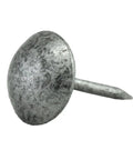 Heavy Duty Upholstery Tacks With A Sweet Antique Pewter Finish For Top Shelf Diy Furniture Fixes And Solid Home Project Upgrades Boasting Badass Durability With 100 Pieces Included - close-up of antique pewter tack with sharp shank.