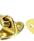 WUUWCHODC Swivel Hook and Eye Latch for Gate Door Window with Screws in golden brass, ideal for securing doors and windows.
