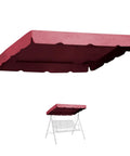 77x43 Swing Canopy Replacement Cover Burgundy Garden Patio Outdoor Top For Porch Swing With Scalloped Edge 5.5 Inch High Durable Polyester