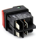 Push Button On Off Start Stop Switch For Mechanical Equipment And Marine Use, 4 Pins, Black Rocker Style, rear view