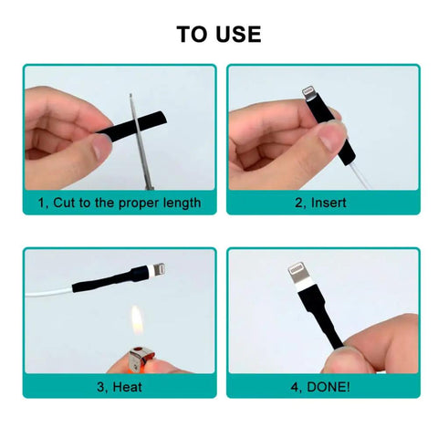 Instructions for using 100 Ft Heat Shrink Tubing Assortment Pack 2 To 1 Shrink Ratio Non Adhesive Single Wall Black 1 2 3 4 5 6 8 10 mm