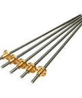 T6 Stainless Steel Trapezoidal Lead Screw, 6mm Diameter, 1mm Pitch, 2mm Lead, Copper Nut, 100mm To 1000mm Length, Heavy Duty For 3D Printers, Stepper Motors, And CNC Machines Today, with copper nuts