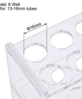 Close-up of Clear Acrylic Test Tube Holder Lab Stand Rack With 2 By 6 Wells For 13 16Mm 10Ml Centrifuge Tubes Space Saving Lab Organizer