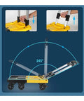 Heavy Duty Portable Folding Platform Cart With Smooth Rolling Wheels Knocks Out Daily Hauling Work Super Compact Fold Flat Design showing handle adjustment.