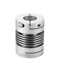 4 Pack Bellows Shaft Coupler 5mm Bore Aluminum Flex Connector D25 L37 Series For Servo Motors with smooth metal surface.