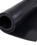 Neoprene Rubber Sheet Roll One Eighth Inch Thick by 12 Inch Wide by 24 Inch Long, black, rolled up, smooth surface visible