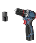 Kickass Cordless Brushless Impact Drill With Tough As Nails Metal Chuck showing ergonomic handle and removable battery pack.