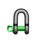Green Pin Dee Shackle Screw Collar Pin Heavy Duty Standard Dee Shackle Grade 6 High Tensile Steel Marked With Size And Working Load Limit