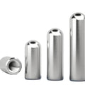Heavy Duty Stainless Steel Dowel Pins With Inner Thread For Woodworking And Metalworking Round Head Cylindrical Positioning Fasteners In Sizes M3 To M6 Includes M5x30 5Pcs For Precise Alignment And Durable Performance, side view showing round heads and threading.