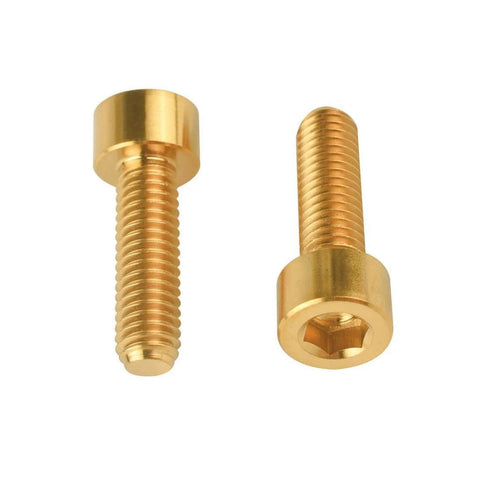 Titanium M6x20 Socket Allen Hex Bolts For Bicycle Disc Brake Caliper Adapter Screws 4 Pack Gold Grade 5 Corrosion Resistant Lightweight High Strength