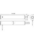 Technical diagram of Beefy 500mm Stroke Electric Linear Actuator 12V 24V DC Motor High Speed Quiet Telescopic Push Rod 2000N Load.