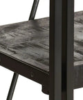 Detail of Industrial Style Five Tier Bookcase With Black Powder Coated Steel Frame And Solid Mango Wood Shelves Go To Storage