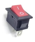 2 Pin 2 Position ON/OFF Switch For Marine Auto Panels, 10A At 125V And 6A At 250V, Great For Boats Cars Trucks And DIY Power Control; Perfect For Lights, Appliances, Generator, Coffee Pot, Vacuum, TV, Speaker, Water Dispenser With Durable Terminals And black rocker switch with red ON/OFF face and metal terminal