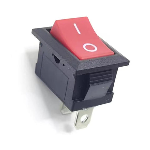 2 Pin 2 Position ON/OFF Switch For Marine Auto Panels, 10A At 125V And 6A At 250V, Great For Boats Cars Trucks And DIY Power Control; Perfect For Lights, Appliances, Generator, Coffee Pot, Vacuum, TV, Speaker, Water Dispenser With Durable Terminals And black rocker switch with red ON/OFF face and metal terminal