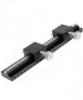 Linear Motion Dovetail Slide Stage LWX40 L250 2 for Precise CNC and DIY Motion, 40x40mm Table, 250mm Length, 210mm Stroke, 0.65kg Lightweight Aluminum Body, 2x100mm Travel, 0.06mm Parallelism, 29.4N Load, black manual stage