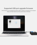 Laptop connected via USB-C to Six Slot Smart Battery Charger And Analyzer With LCD Display For AA AAA 18650 Rechargeables