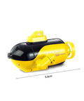 Mini RC Submarine Toy With 4 Channel Remote Control For Forward Dive Backward Surfacing Left Turn Right Turn Yellow Durable Plastic Water Activated Submarine For Poolside Play And Tub Fun, 9.8 cm length