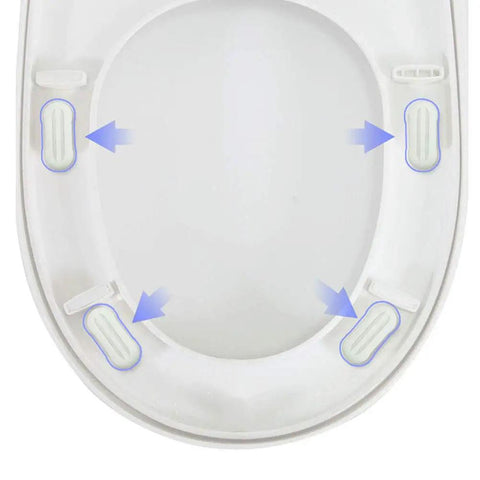 Toilet Seat Bumper For Bidet Attachment With Strong Adhesive White 4 Pack ABS Plastic Body And TPE Bottom Cushions installed