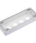 Push Button Station Box With Four 22mm Button Apertures, Waterproof Sealed Plastic Electrical Enclosure, Surface Mount Control Panel Box For Industrial Machinery, Heavy Duty Anti Corrosion Workhorse Pushbutton Box, white plastic